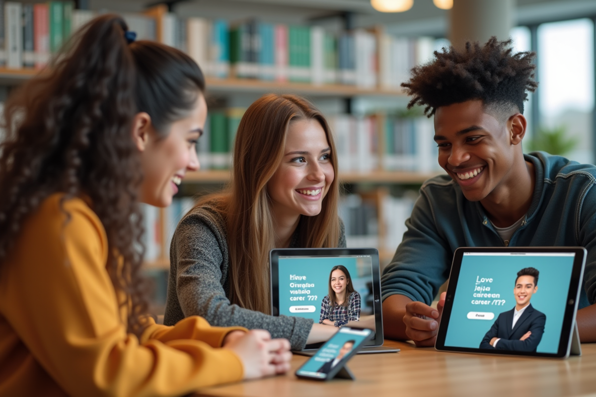 Trois adolescents discutant autour d