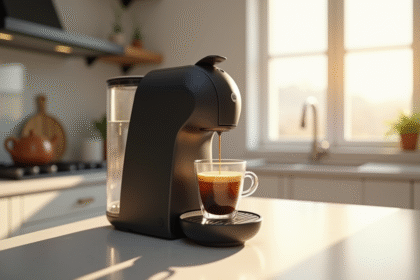 Machine Senseo sur plan de travail moderne et lumineux