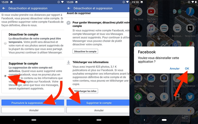 comment faire pour supprimer son compte facebook